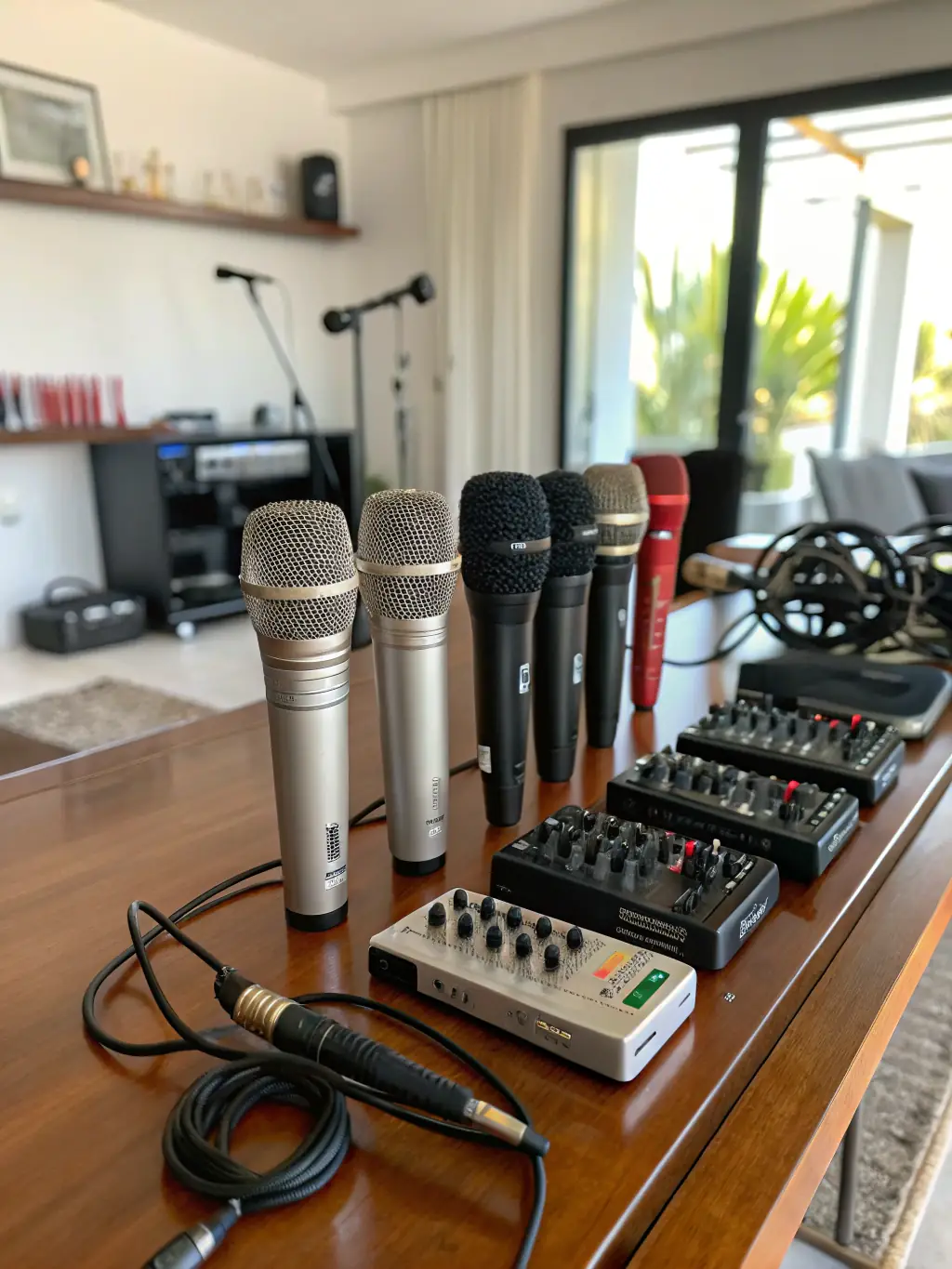 A professional recording studio setup with a mixing console, monitors, and various audio equipment, showcasing a modern and well-equipped environment for recording and mixing music at ItzDee Productions.